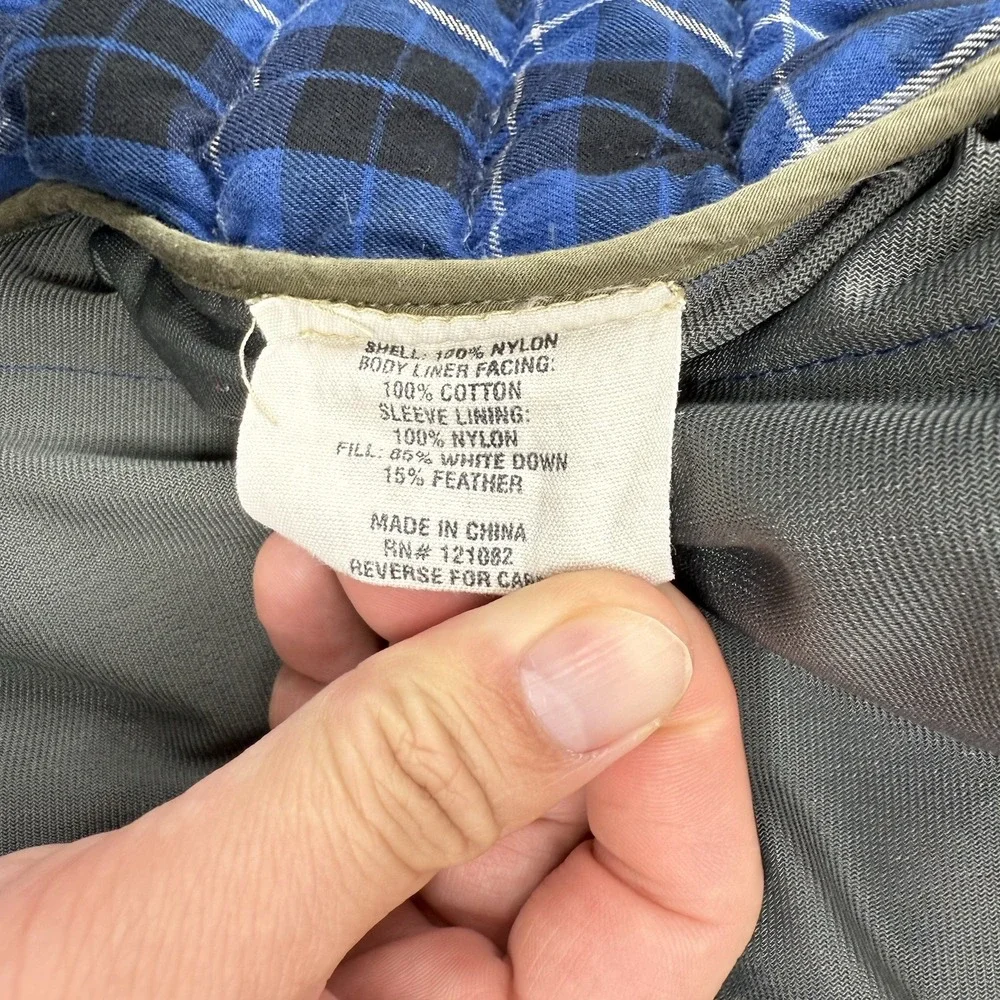 Relwen Jacket Mens Small Blue Puffer Goose‎ Down Quilted Snap Button Outdoors